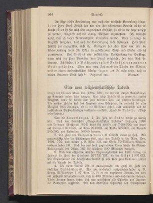 Eine neue religionstatistische Tabelle