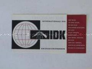 Propagandaschrift der Internationale der Kriegsdienstgegner
