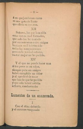 Lamentos de un enamorado