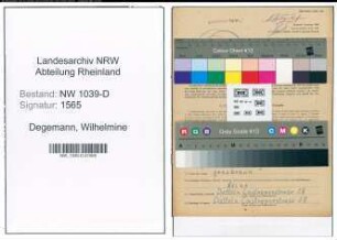Entnazifizierung Wilhelmine Degemann , geb. 21.08.1907 (Hebamme)