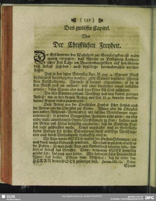 Das zwölffte Capitel. Von der Christlichen Freyheit