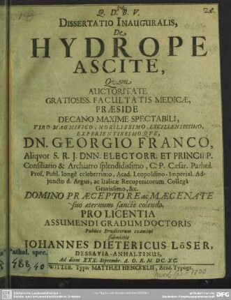 De hydrope ascite : diss.