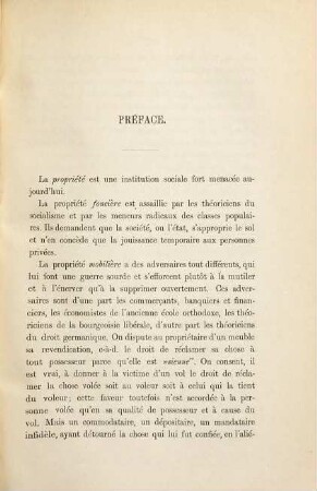 Le système de la propriété mobilière : Droit antérieur. Système du Code civil. Droit futur