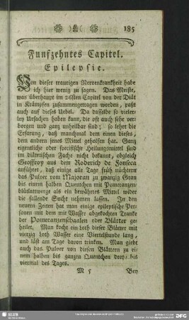 Funfzehntes Capitel. Epilepsie