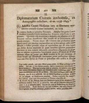 II. Diplomatarium Civitatis itzehoёnsis,[...]