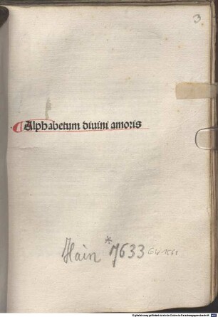 Alphabetum diuini amoris