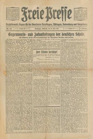 Freie Presse 1921 (Nr. 118)