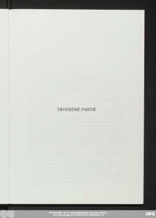 Troisième Partie