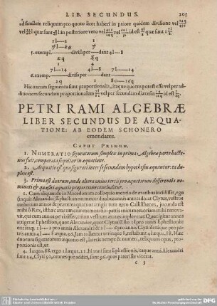 Petri Rami Algebrae Liber Secundus De Aequatione: Ab Eodem Schonero emendatus.