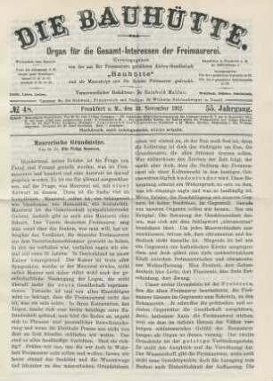 No. 48. Frankfurt a. M., den 30. November 1912. 55. Jahrgang.
