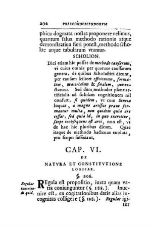 Cap. VI. De Natvra Et Constitvtione Logicae.