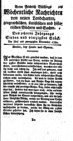 Sieben und vierzigstes Stück