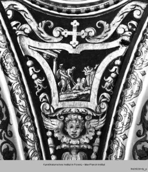 Freskendekoration mit Engelreigen, Evangelisten und Szenen der Genesis : Pendentifs mit Evangelisten