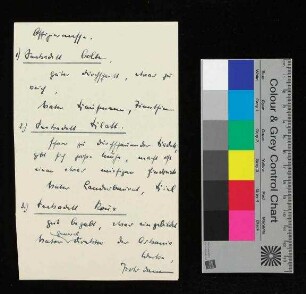 Konvolut handschriftlicher Mitteilungen und Entwürfen