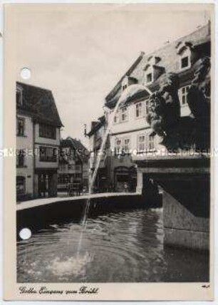 Gotha, Eingang zum Brühl (Historische Straße in der Altstadt)