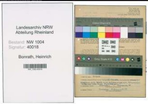 Entnazifizierung Heinrich Bonrath , geb. 04.11.1898 (Masch.Schloseer)
