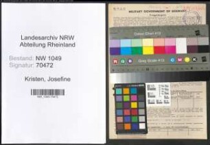 Entnazifizierung Josefine Kristen , geb. 15.05.1895 (Putzmacherin)