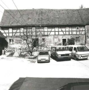 Colditz-Hohnbach, Geithainer Straße 10. Vierseithof (1856). Wohnstallhaus. Eingagafront