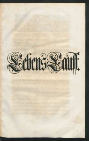 Lebens-Lauff