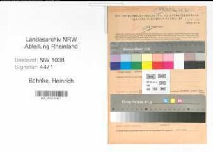 Entnazifizierung Heinrich Behnke , geb. 09.10.1898 (Universitaetsdozent)