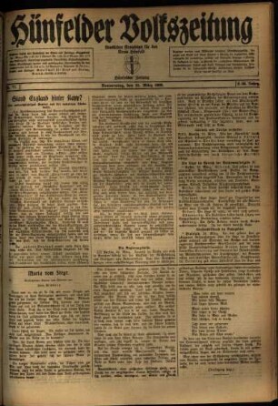 Ausgabe vom Donnerstag, den 25. März 1920.