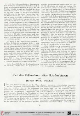 9/10: Über das Restaurieren alter Holzskulpturen