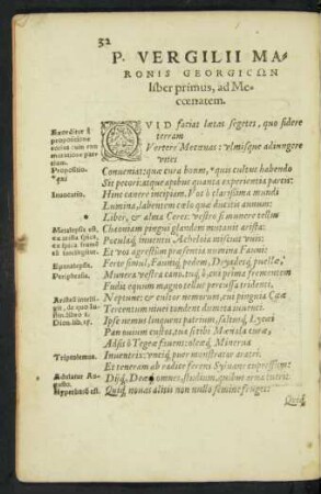 P. Vergilii Maronis Georgicon liber primus, ad Mecoenatem.