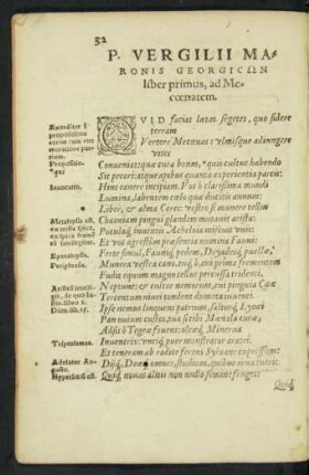 P. Vergilii Maronis Georgicon liber primus, ad Mecoenatem.