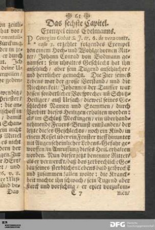 Das sechste Capitel. Exempel eines Edelmanns.