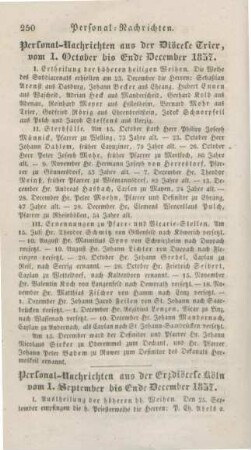 250 Personalnachrichten aus der Diözese Trier