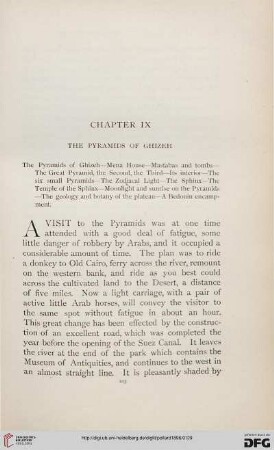 Chapter IX: The pyramids of Gizeh