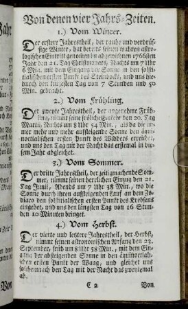 Von denen vier Jahrs-Zeiten.
