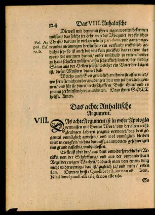 Das achte Anhaltische Argument.