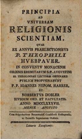 Principia ad universam religionis scientiam
