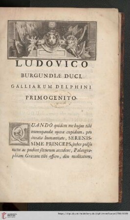 Ludovico Burgundiæ Duci, Galliarum Delphini Primogenito