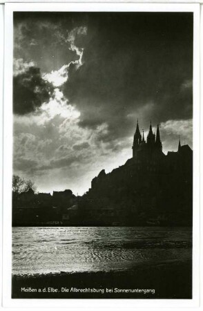 Meißen. Die Albrechtsburg bei Sonnenuntergang