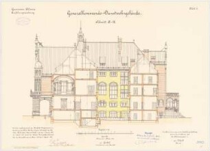 Garnison, Hamburg Dienstwohnung des Generalkommandanten: Querschnitte 1:100