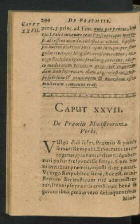 Caput XXVII. De Praemiis Ministrorum Verbi.
