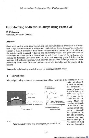 Hydroforming of aluminium alloys using heated oil