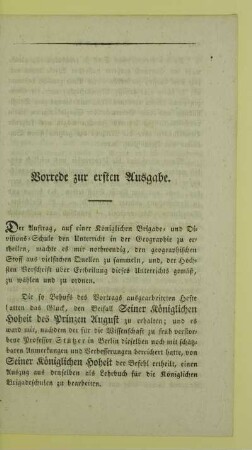 Vorrede zur ersten Ausgabe