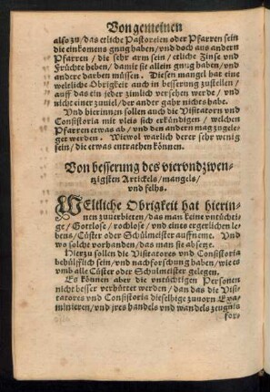 Von besserung des vierundzwentzigsten Artickels/ mangels/ und felhs.