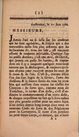 Lettre Des Courtiers D'Amsterdam Aux Courtiers De Bruxelles