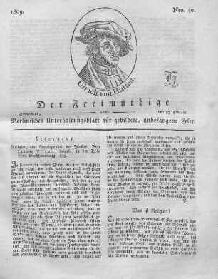 Nro. 40., Sonnabend, den 25. Februar 1809
