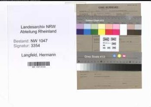 Entnazifizierung Hermann Langfeld , geb. 17.01.1899 (Schmied)