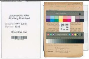 Entnazifizierung Ilse Rosenthal , geb. 09.03.1914 (Lehrerin)