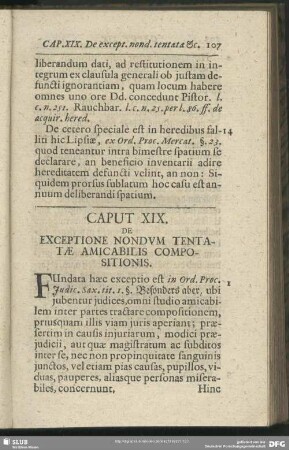 Caput XIX. De Exceptione Nondum Tentatae Amicabilis Compositionis