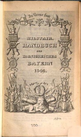 Militär-Handbuch des Königreiches Bayern. 1844