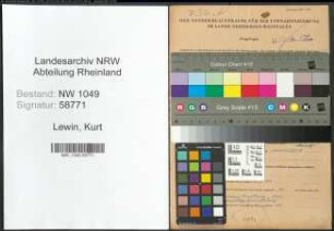Entnazifizierung Kurt Lewin , geb. 24.06.1902 (Angestellter)
