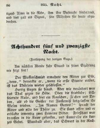 Achthundert fünf und zwanzigste Nacht