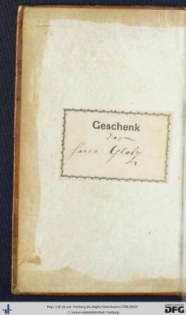 Provenienzvermerk.